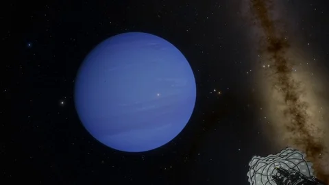 Spaceship Mission to Neptune Stock Footage 84959639