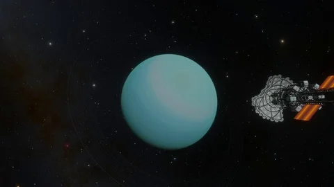 Spaceship Mission to Uranus Stock Footage 84959990