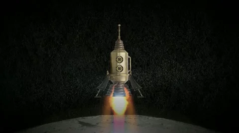 Spaceship moonlanding Stock Footage 20633470