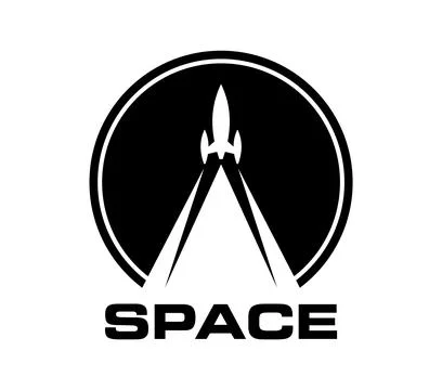 Spaceship or space rocket launch vector icon 스톡 일러스트