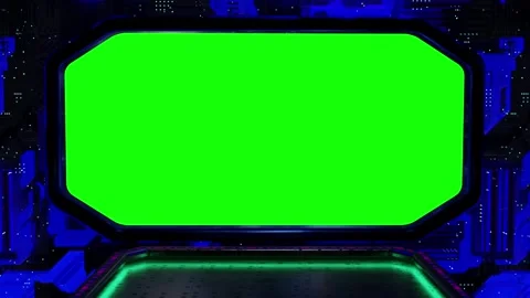 Spaceship or space station window with the green screen Stock Footage 246789345