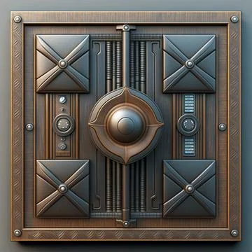 Spaceship panel in detail Stock Illustration