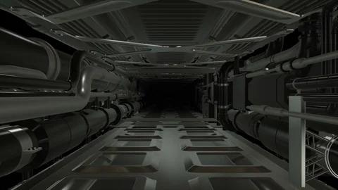 Spaceship Pipe Tunnel Vídeos de archivo 123293889