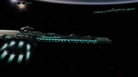 The spaceship preparing for  landing Video stock 53835489