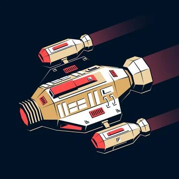 Spaceship in retro comic style Stock Illustration