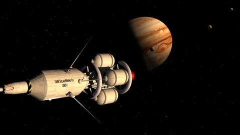 Spaceship, Robotic asteroid prospector by Solarfleet Stock Footage 75325546