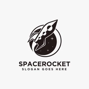 Spaceship rocket exploration logo vector icon on white background Stock Illustration