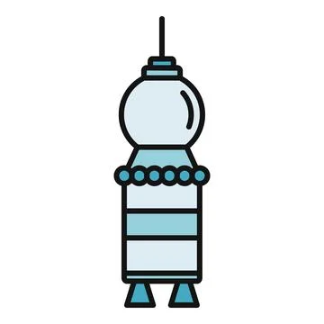 Spaceship rocket launching icon vector illustration design Stock Illustration