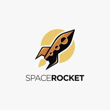 Spaceship rocket logo icon vector template on white background Stock Illustration