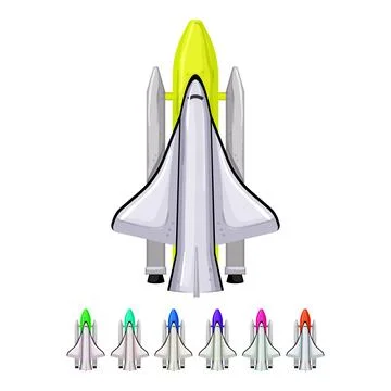 Spaceship rocket toy cartoon vector graphic Stock Illustration