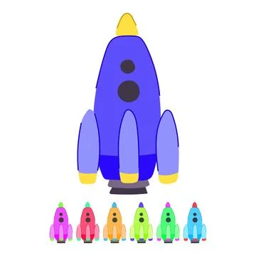 Spaceship rocket toy vector cartoon graphic Stock Illustration