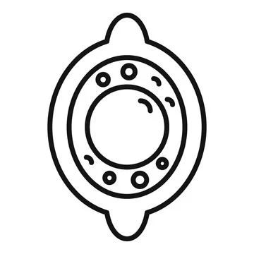 Spaceship round window opening to the galaxy with planets Illustrazione stock