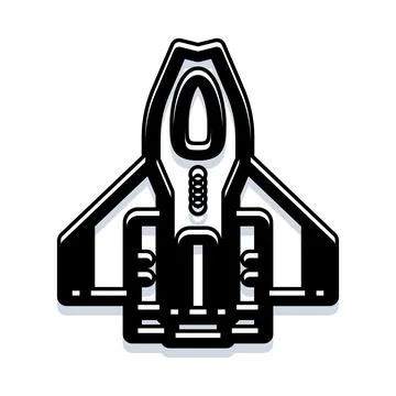 Spaceship shuttle preparing for space travel mission Stock Illustration