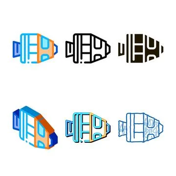 Spaceship simplified return unit icon outline Stock Illustration