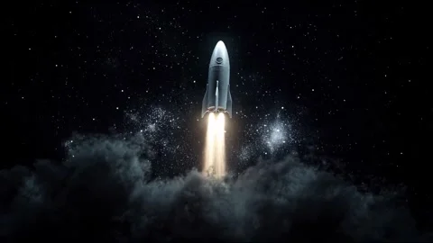 Spaceship Soaring Through the Cosmic Depths: A Journey Through Stars and Ne.. Stock Footage 300281895