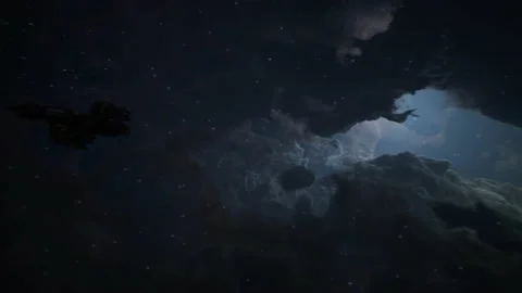 Spaceship in space to do a mission on the planet 02 Stock Footage 158268102