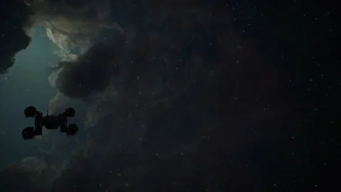 Spaceship in space to do a mission on the planet 08 Stock Footage 158304462