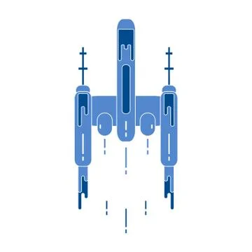Spaceship. Space exploration, science, technology Stock Illustration