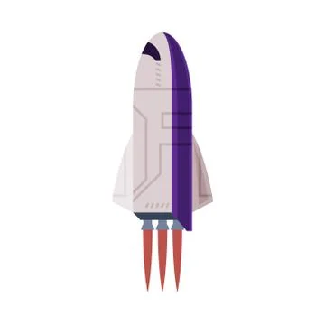 Spaceship, Space Rocket Launch, Astronautics and Space Exploration Technology Stock Illustration
