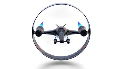 Spaceship with speed of light animation Stock Footage 307880048