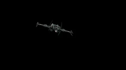 Spaceship - Starfighter fly by - pre keyed with alpha channel for easy use Stock Footage
