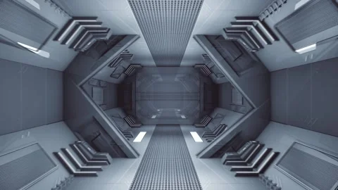 Spaceship Tunnel Interior Stock Footage 130602710