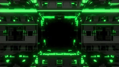 Spaceship tunnel motion background loop animated Video stock 318079180