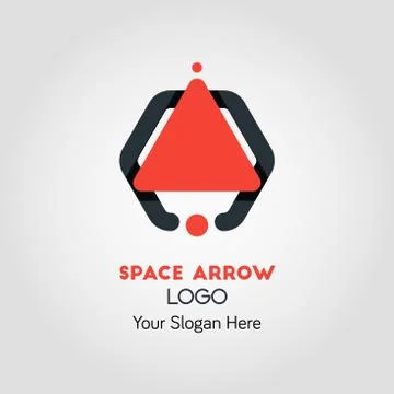Spaceship-Like Upside Arrow Logo Template Illustration