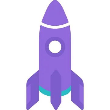 Spaceship vector space rocket ship icon isolated Stock Illustration