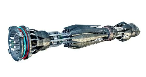 Spaceship with Warp Drive Stock Illustration