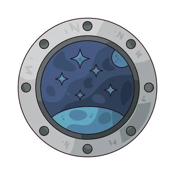 Spaceship Window illustration Stock Illustration