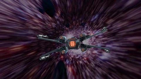 Spaceship in Wormhole Endless Loop Stock-Footage 346743042