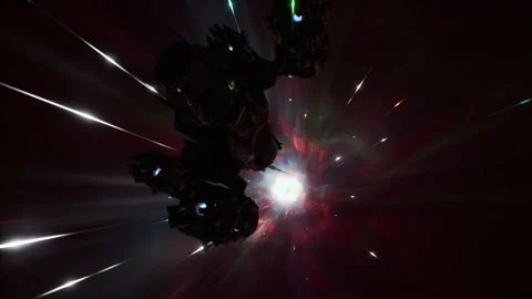 Spaceship in Wormhole Time Vortex Loop 01 Stock Footage 158190567