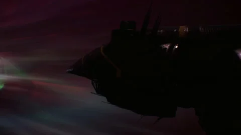 Spaceship in Wormhole Time Vortex Loop 04 Stock Footage 158234548
