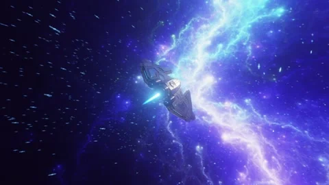Spaceships in deep space Stock Footage 277570941