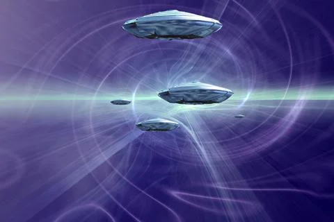 Spaceships in hyperspace Stock Illustration