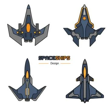 Spaceships Stock Illustration