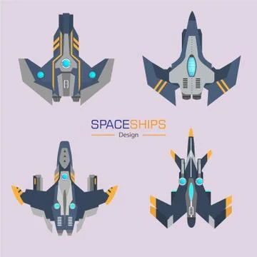 Spaceships Stock Illustration
