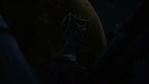 The spaceship's radar transmits and receives signals 03 Stock Footage 158317079