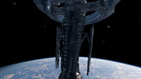 Spacestation and spaceships  in space Stock Footage 277572077
