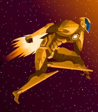 Spacesuit hero flying 스톡 일러스트