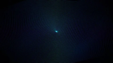 Spacetime Gravitational Singularity and Warping Blue Wireframe Grid Loop Stock Footage 345254792