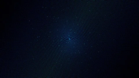 Spacetime Gravity Well and Warping Blue Wireframe Grid Loop Stock Footage 345254852
