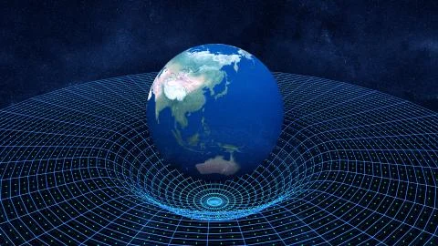 Spacetime or Theory of relativity Stock Illustration
