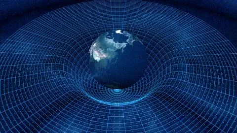 Spacetime or Theory of relativity Stock Illustration