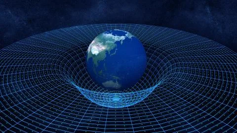 Spacetime or Theory of relativity Illustrazione stock