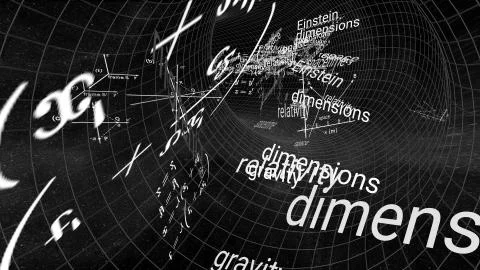 Spacetime or Theory of relativity Illustrazione stock