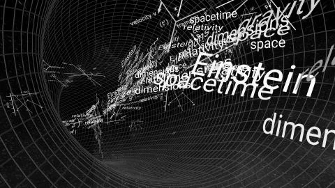 Spacetime or Theory of relativity Illustrazione stock