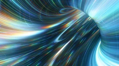 Spacetime Scifi Digital Arts concept distortion warp on space bended curved as Stock Illustration
