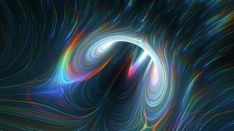 Spacetime Scifi Digital Arts concept distortion warp on space bended curved.. Stock Illustration